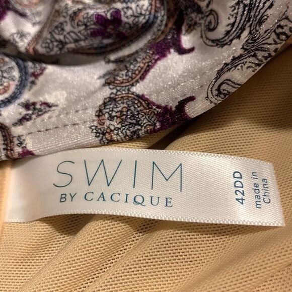 NWT LANE BRYANT Paisley SWIM BY CACIQUE. Top size 42 DD and Bottom size 18 - Picture 4 of 16